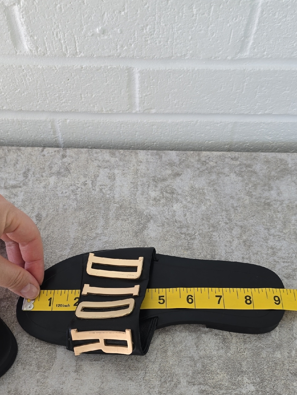 Christian Dior Gold Logo Sandals Sliders Black Color Size 36 - Picture 15 of 15